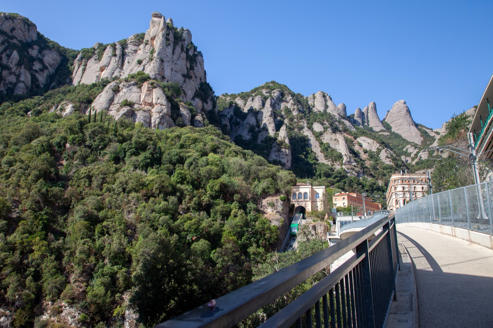 Montserrat rack railway climbing the mountain